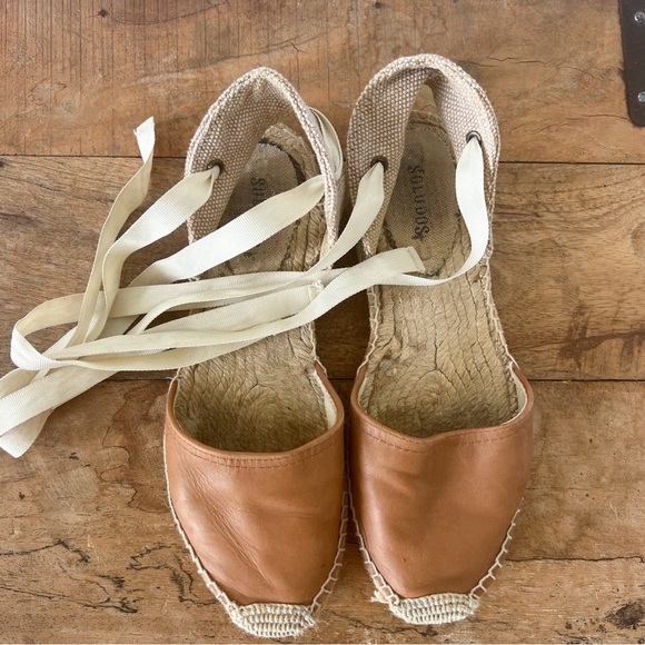 Soludos Lace Up Leather Espadrille - Picture 1 of 10